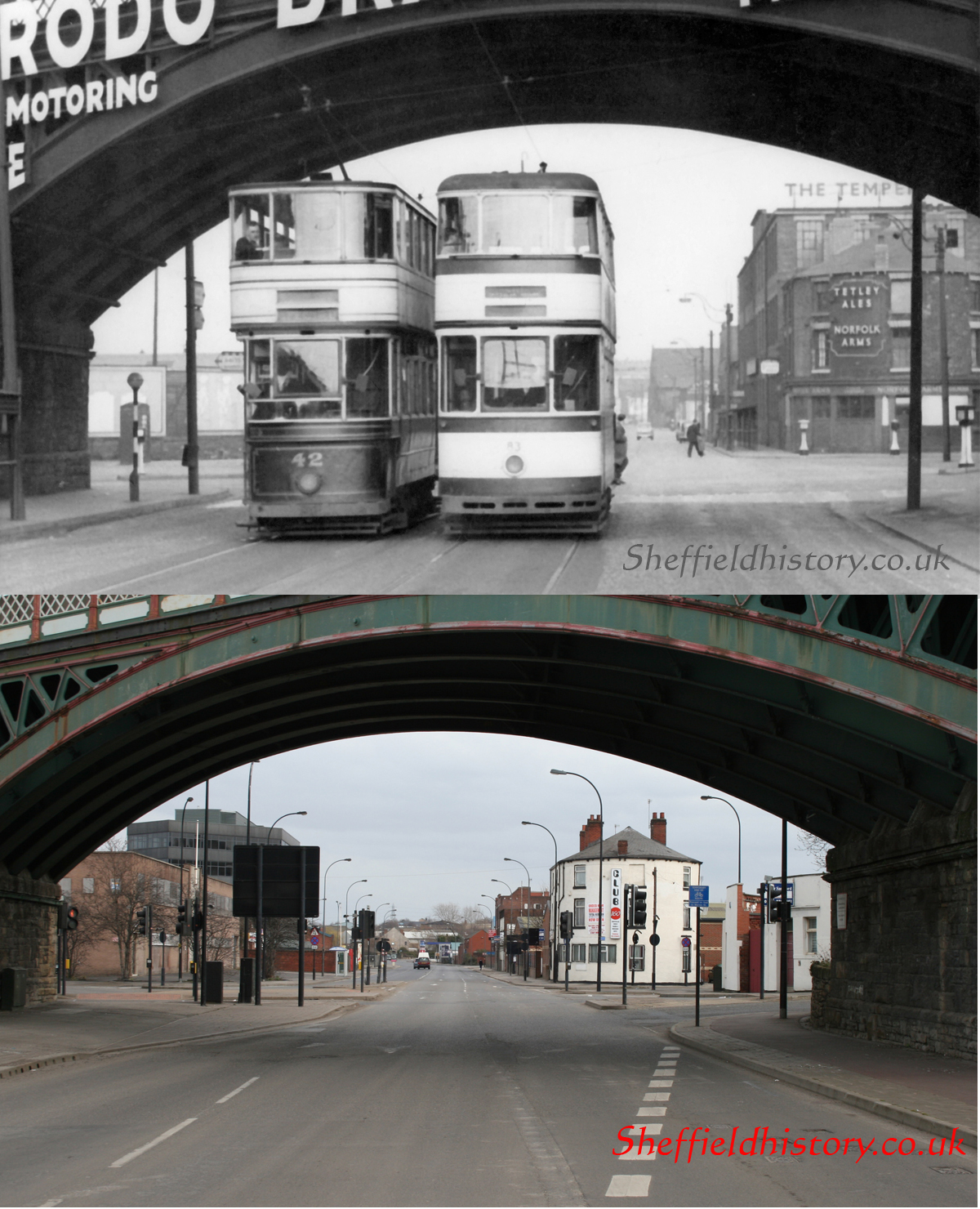 Then & Now - Sheffield Trams