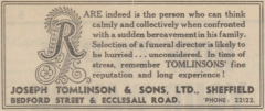Joseph Tomlinson & Sons Ltd. advert 1939
