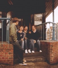 The Arctic Monkeys outside The Boardwalk