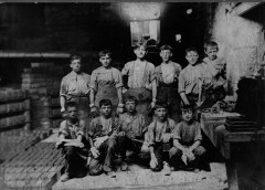 Children in steelworks